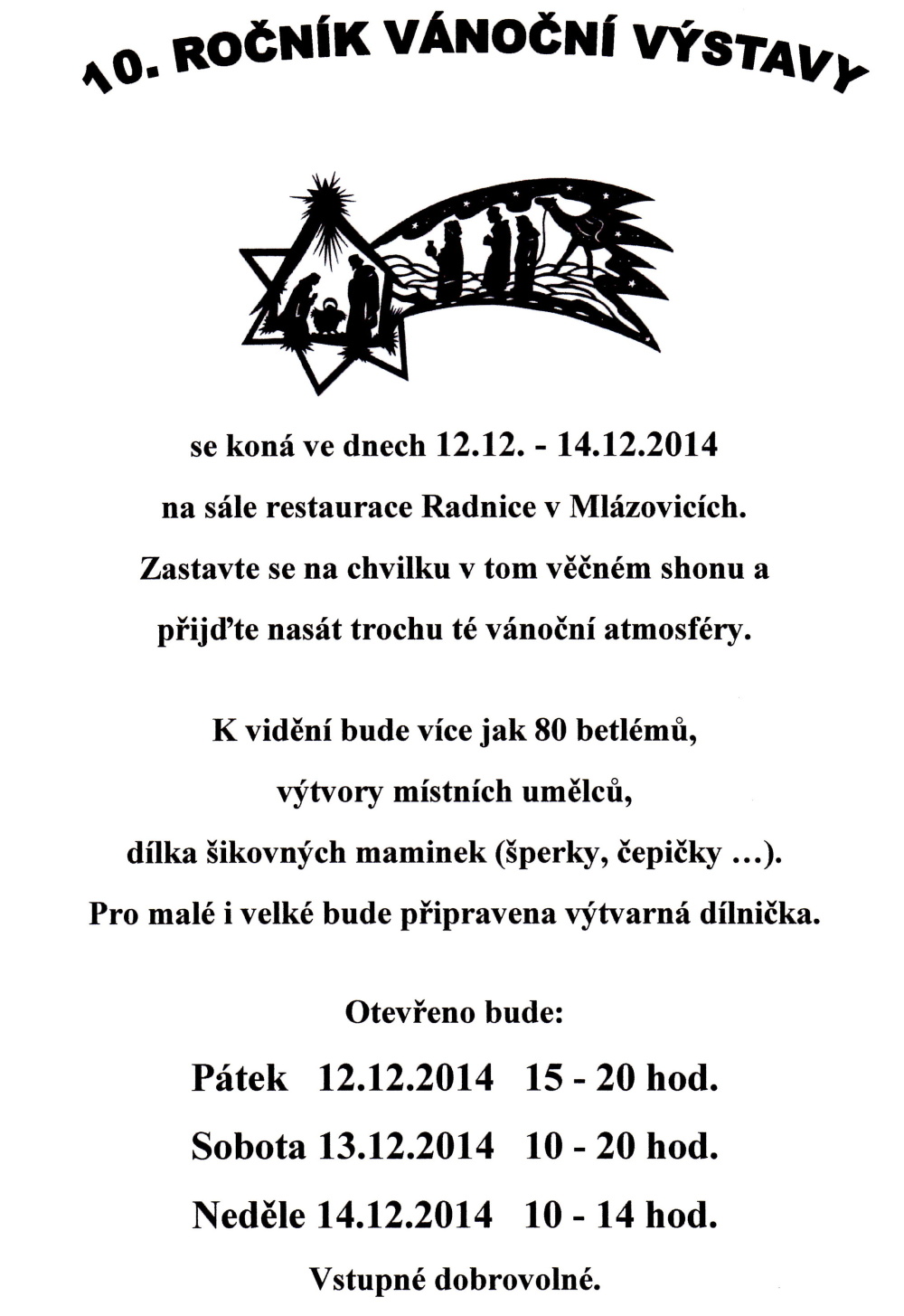 10. ROČNÍK VÁNOČNÍ VÝSTAVY - PLAKÁT